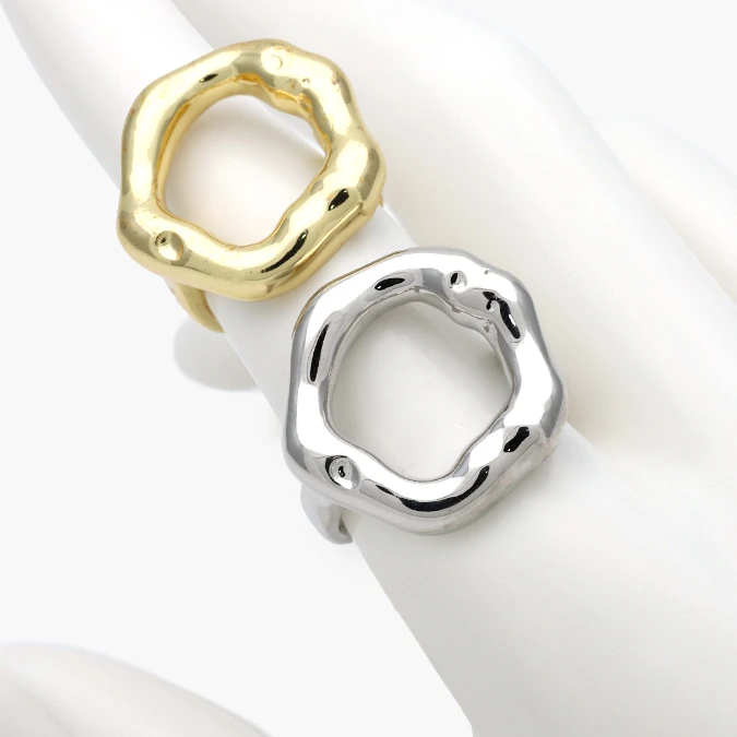 CTB1385 Anillo Ajustable Liso Chunky Chapa de Oro 1385 - Imagen 1