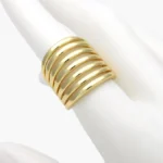 Anillo Liso Chunky Chapa de Oro 1386