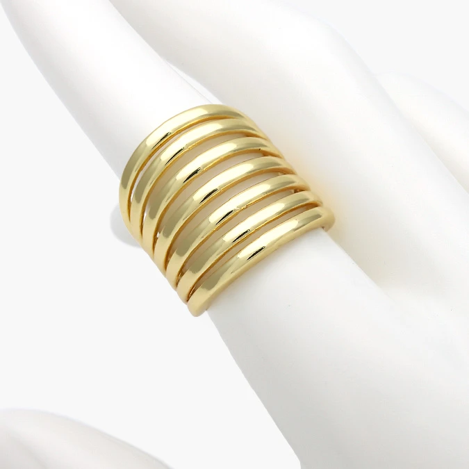 CTB1386O Anillo Liso Chunky Chapa de Oro 1386 - Imagen 1