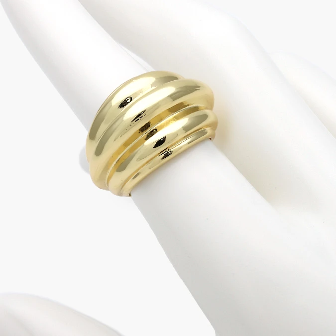 CTB1388 Anillo Liso Ajustable Chunky Chapa de Oro 1388 - Imagen 1