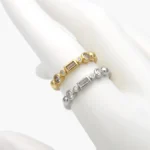 Anillo Churumbela Ajustable Chapa de Oro Zirconia Piedra Blanca 1394 - Oro