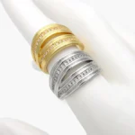 Anillo Ajustable Chunky Chapa de Oro Zirconia Piedra Blanca 1397 - Oro