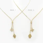 Collar Corbatín Mano de Fátima Chapa de Oro 0710 - Modelo 1