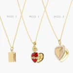 Collar Relicario Sagrado Corazón Perlas Chapa de Oro 720