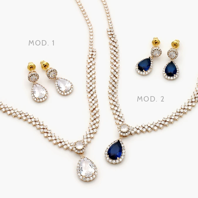 CTJ0100 Set Fiesta Chapa de Oro Zirconias 0100 - Imagen 1