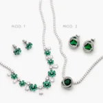 Set Fiesta Chapa de Rodio Zirconias 0177 - Modelo 1