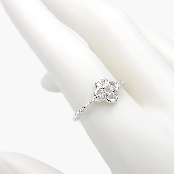 PB0236 Anillo Plata .925 Flor Trébol 236 - Imagen 1