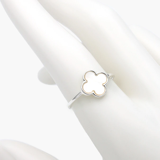 PB0238 Anillo Plata .925 Flor Trébol 238 - Imagen 1