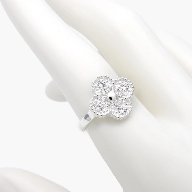 PB0241 Anillo Plata .925 Flor Trébol 241 - Imagen 1