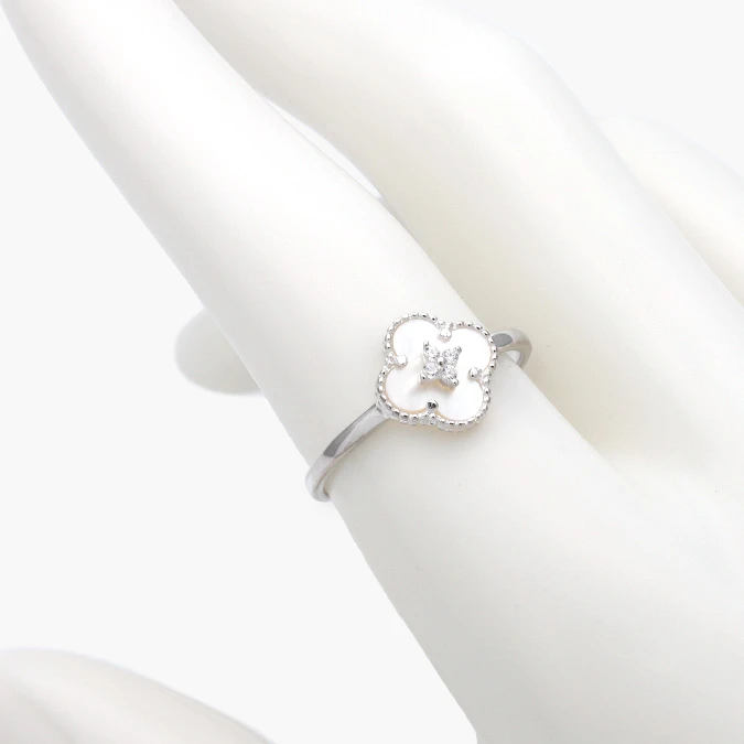 PB0243 Anillo Plata .925 Flor Trébol 243 - Imagen 1