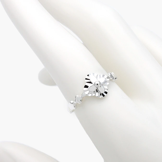 PB0247 Anillo Plata .925 Flor Trébol 247 - Imagen 1