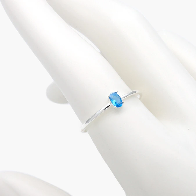PB0259 Anillo Plata .925 Piedra Azúl 259 - Imagen 1