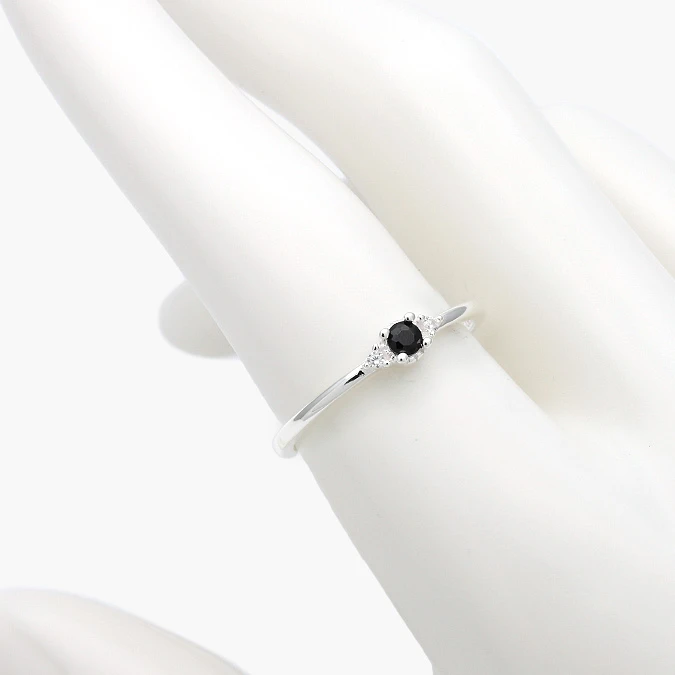 PB0266 Anillo Plata .925 Piedra Negra 266 - Imagen 1