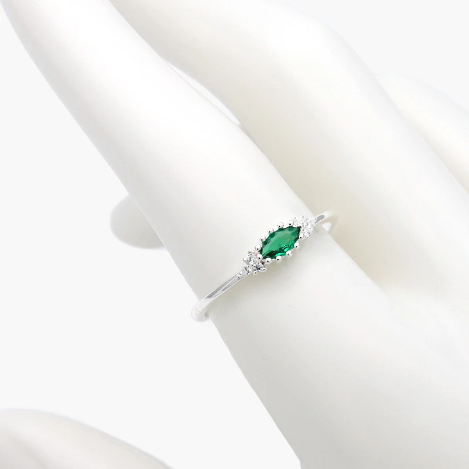 PB0268 Anillo Plata .925 Piedra Verde 268 - Imagen 1