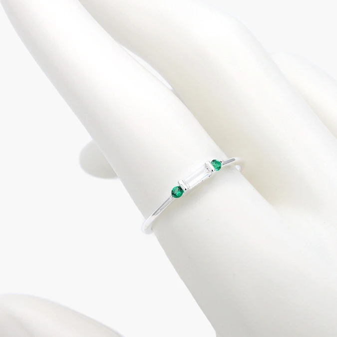 PB0273 Anillo Plata .925 Piedra Verde 273 - Imagen 1