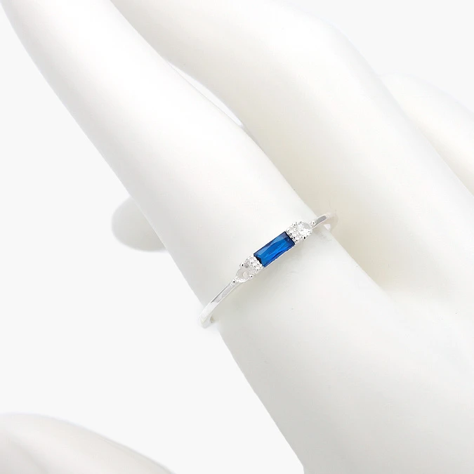 PB0274 Anillo Plata .925 Piedra Azul 274 - Imagen 1