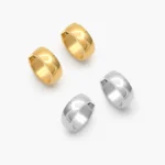 Arracadas Chunky Lisas sin Piedras Acero Inoxidable 291 - Oro