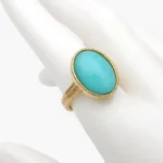 Anillo Piedra Acrílico Azul Acero Inoxidable 681 - 7