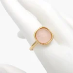 Anillo Piedra Acrílico Rosa Acero Inoxidable 682 - 7