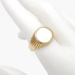 Anillo Piedra Acrílico Blanca Acero Inoxidable 684 - 7
