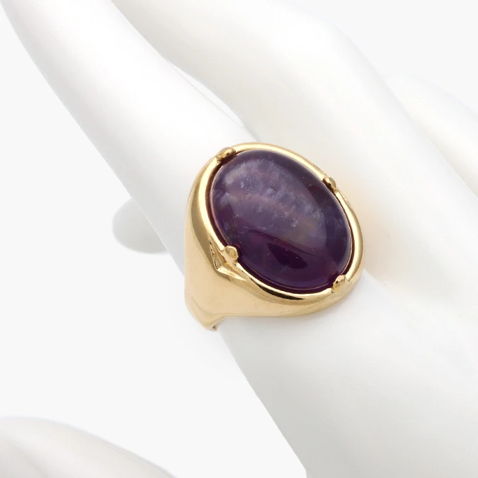 AB0084B Anillo Piedra Acrílico Morada Acero Inoxidable 684 - Imagen 1
