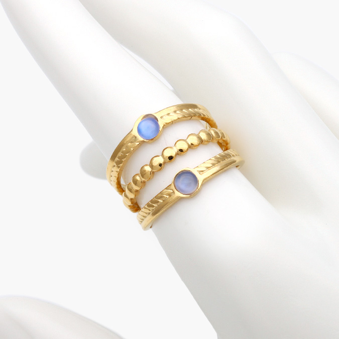 AB0442-2 Anillo Piedra Acrílico Acero Inoxidable 442 - Imagen 1
