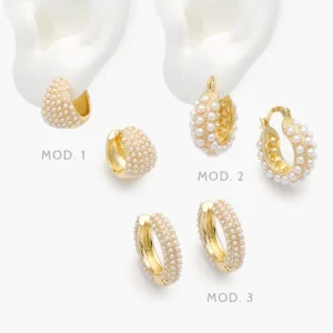 Arracadas Perlas Chapa de Oro 944