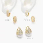 Arracadas Perlas Chapa de Oro 945