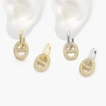 Hoops Eslabones Bicolor Chapa de Oro/Rodio 955