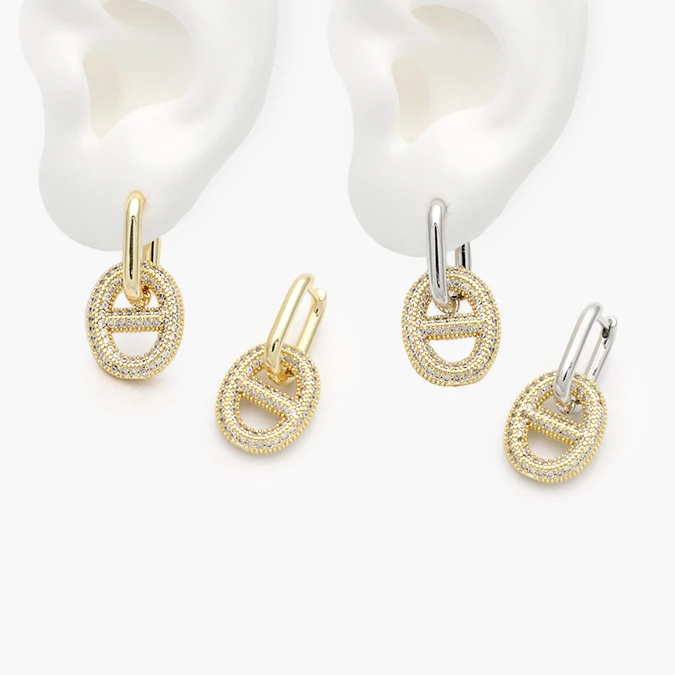 CA40955 Hoops Eslabones Bicolor Chapa de Oro/Rodio 955 - Imagen 1