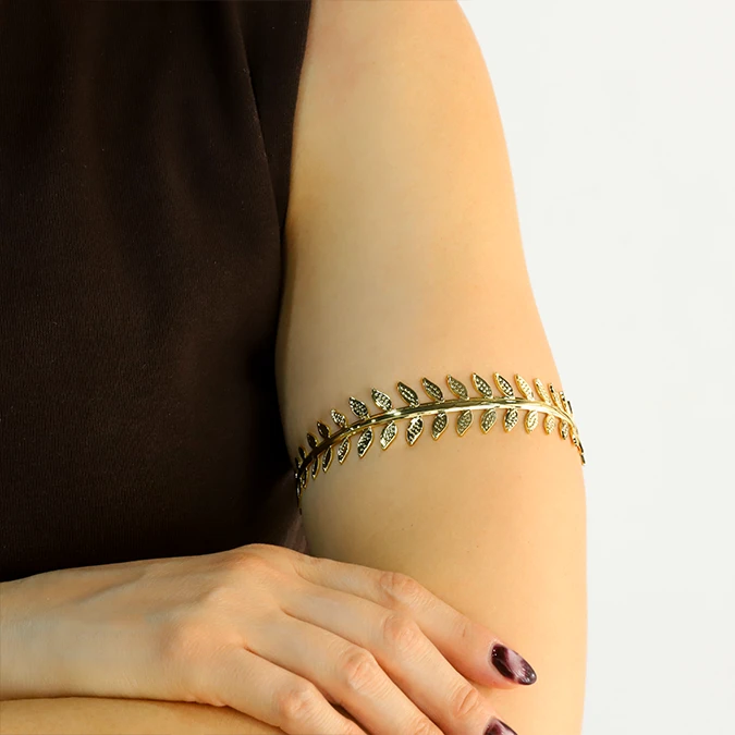CTP0778 Brazalete de Brazo Olivos Ajustable Chapa de Oro 778 - Imagen 1