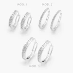 Arracadas Zirconias Blancas Plata .925 136 - Modelo 1