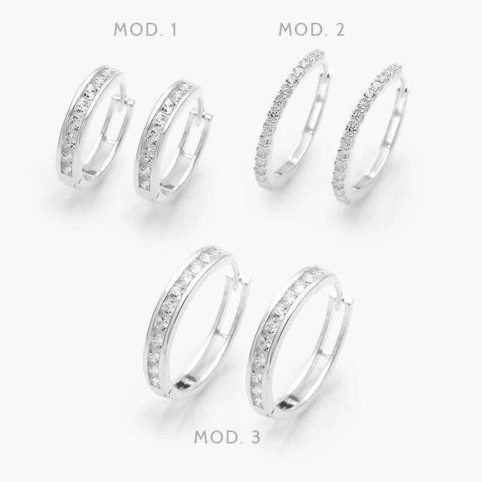 PA40136 Arracadas Zirconias Blancas Plata .925 136 - Imagen 1