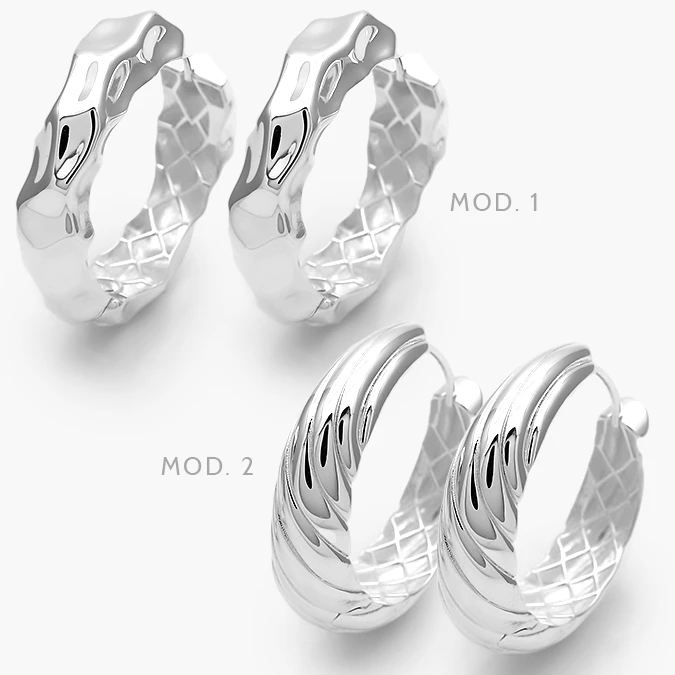PA40137 Arracadas Chunky Plata .925 137 - Imagen 1