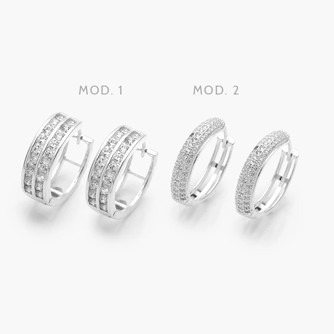 PA40138 Arracadas Zirconias Blancas Plata .925 138 - Imagen 1