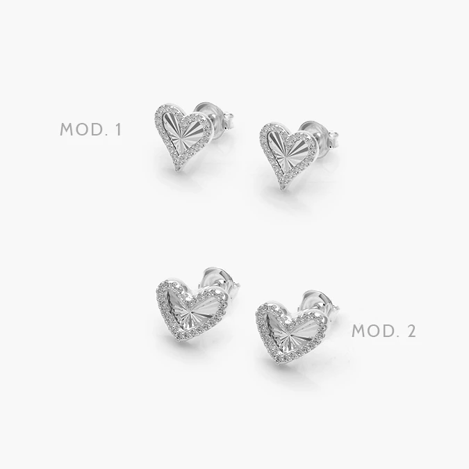 PA50255 Broqueles Corazones Plata .925 255 - Imagen 1