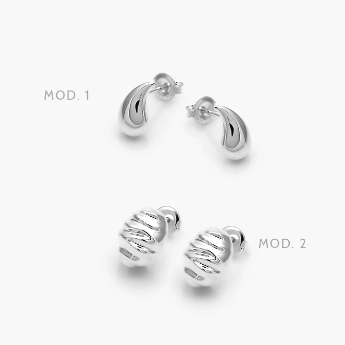 PA50258 Broqueles Gotas Plata .925 258 - Imagen 1