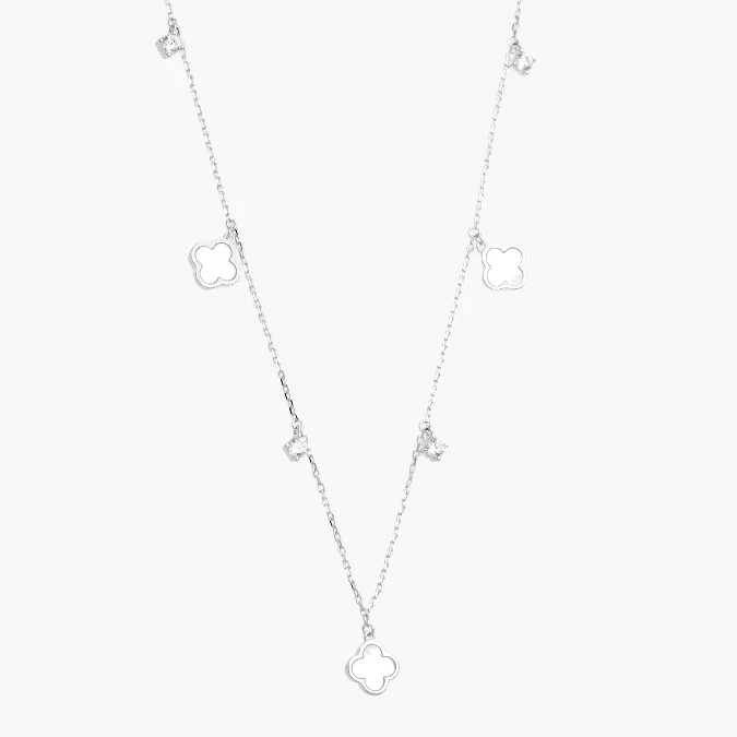 PD0169 Collar Plata .925 Flores Trébol 0169 - Imagen 1