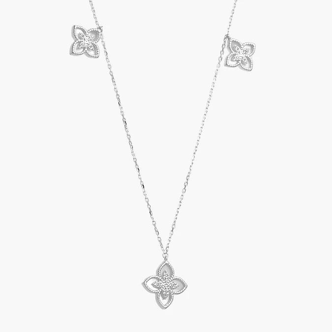 PD0171 Collar Plata .925 Flores Trébol 0171 - Imagen 1