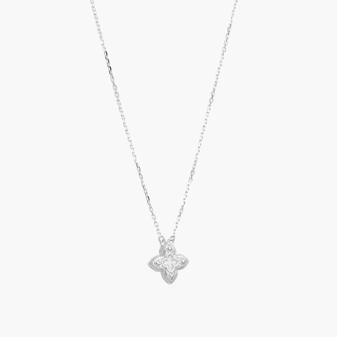 PD0174 Collar Plata .925 Flores Trébol 0174 - Imagen 1