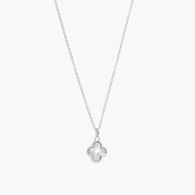 PD0176 Collar Plata .925 Flores Trébol 0176 - Imagen 1