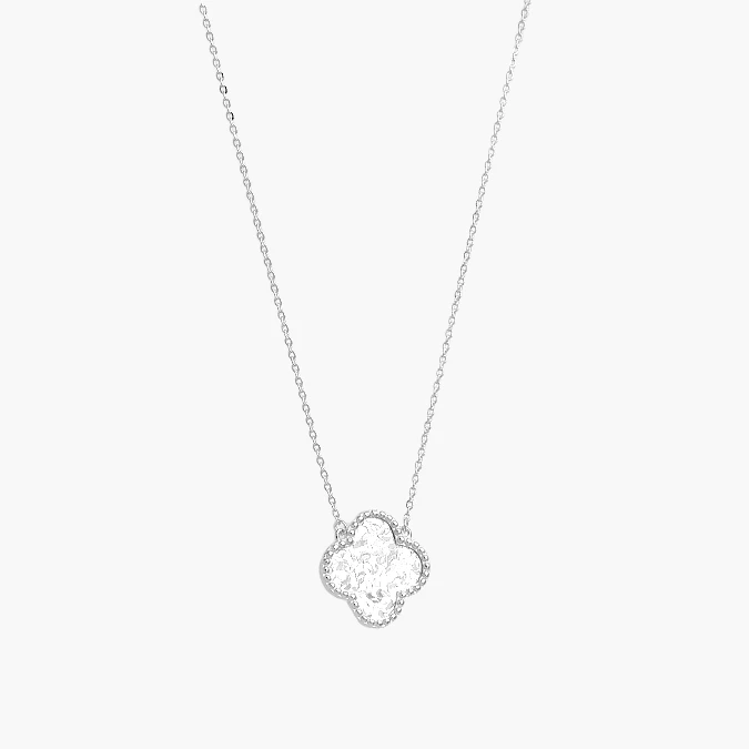 PD0180 Collar Plata .925 Flores Trébol 0180 - Imagen 1