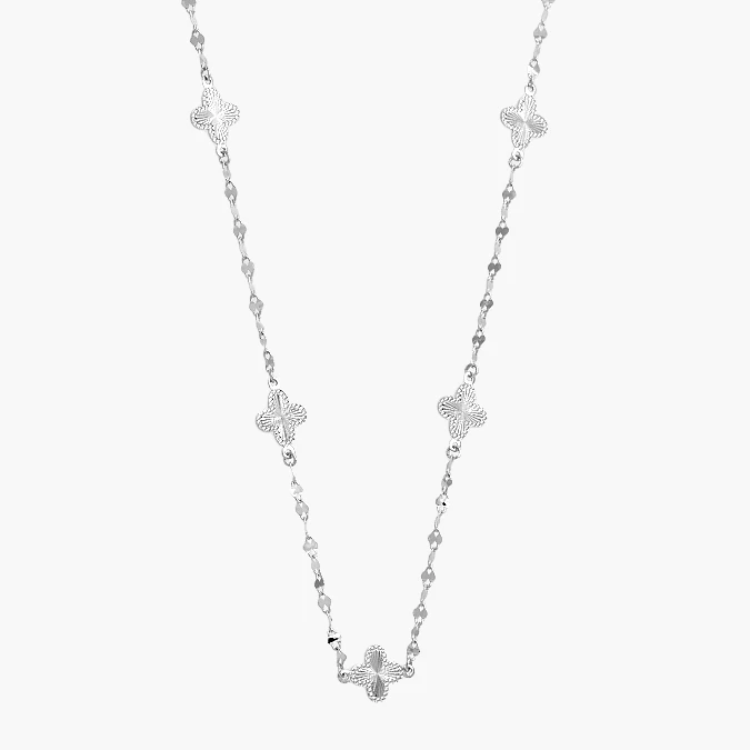PD0183 Collar Plata .925 Flores Trébol 0183 - Imagen 1