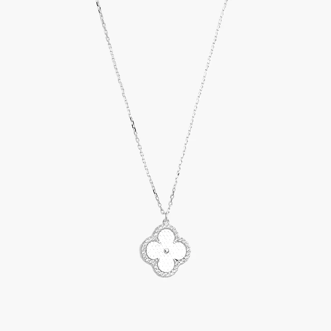 PD0184 Collar Plata .925 Flor Trébol 0184 - Imagen 1