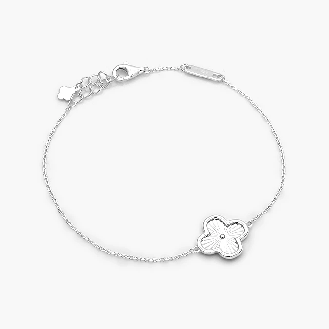 PP0135 Pulso Plata .925 Flores Trébol 0135 - Imagen 1