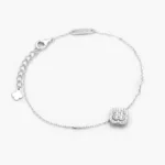 Pulso Plata .925 Flores Tréboles Zirconias Blancas y Azules 0145