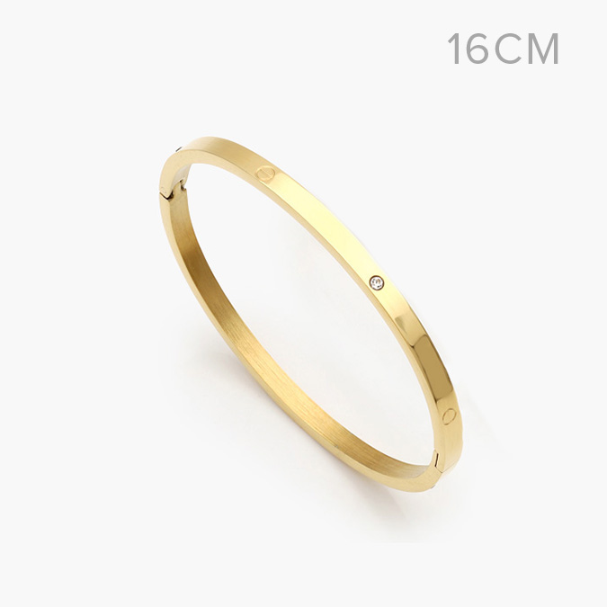 VP2918AJ Brazalete Tornillo Zirconias Blancas Acero Inoxidable 16CM. - Imagen 1
